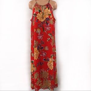 Mlle Gabrielle Red Floral Maxi Dress